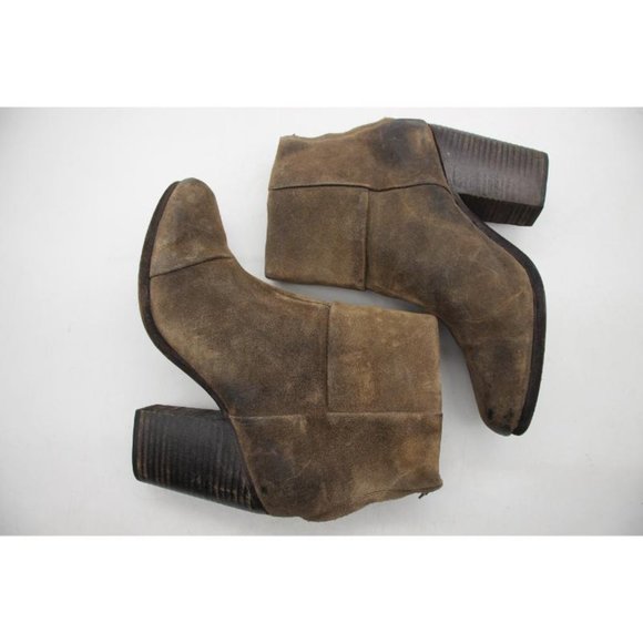 Rag & Bone Boots Newbury Women's 40 / 10 Bootie Distressed Brown Suede Heel - Picture 8 of 10